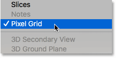 Turning off the Pixel Grid in Photoshop