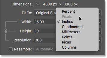 Turning Resample off prevents us from adding or removing pixels in the Image Size dialog box in Photoshop