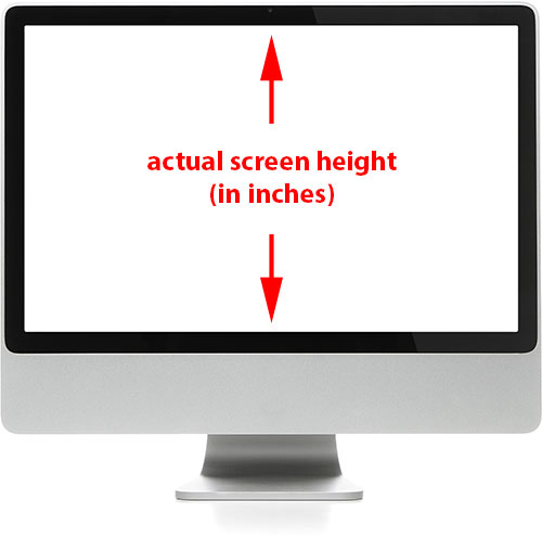 Measuring the actual height of the computer screen. Image licensed from Shutterstock by Photoshop Essentials.com
