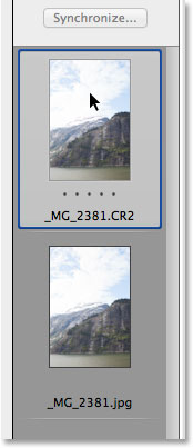 A comparison of the histograms for the raw and JPEG versions of the image. Image © 2013 Photoshop Essentials.com