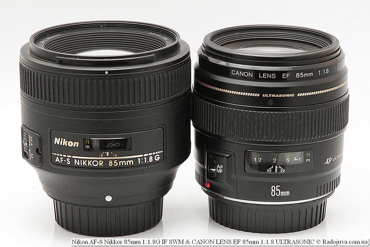 Nikon AF-S Nikkor 85mm 1:1.8G IF SWM и Canon LENS EF 85mm 1:1.8 ULTRASONIC USM