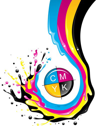 cmyk color splash design 