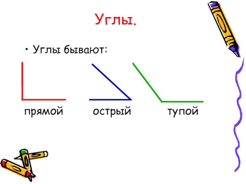 Прямые тупые и острые углы в картинках