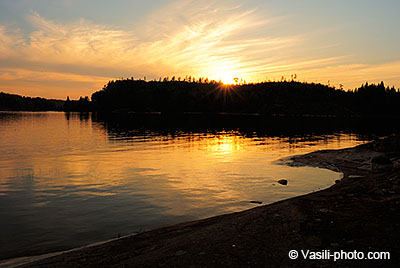Закат над Ладожским озером.