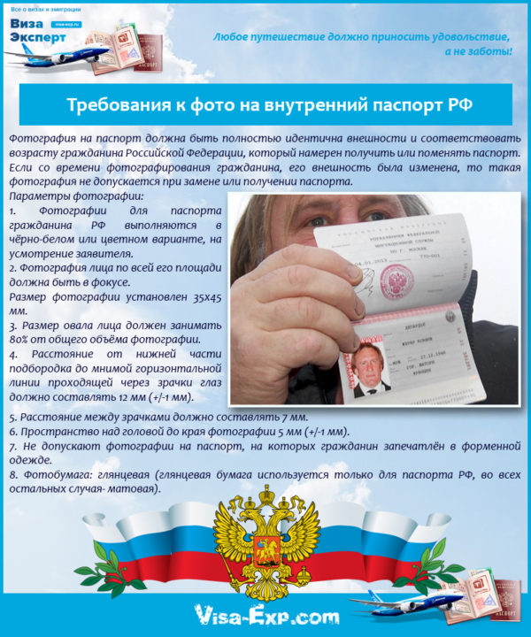 Требования к фото на внутренний паспорт РФ