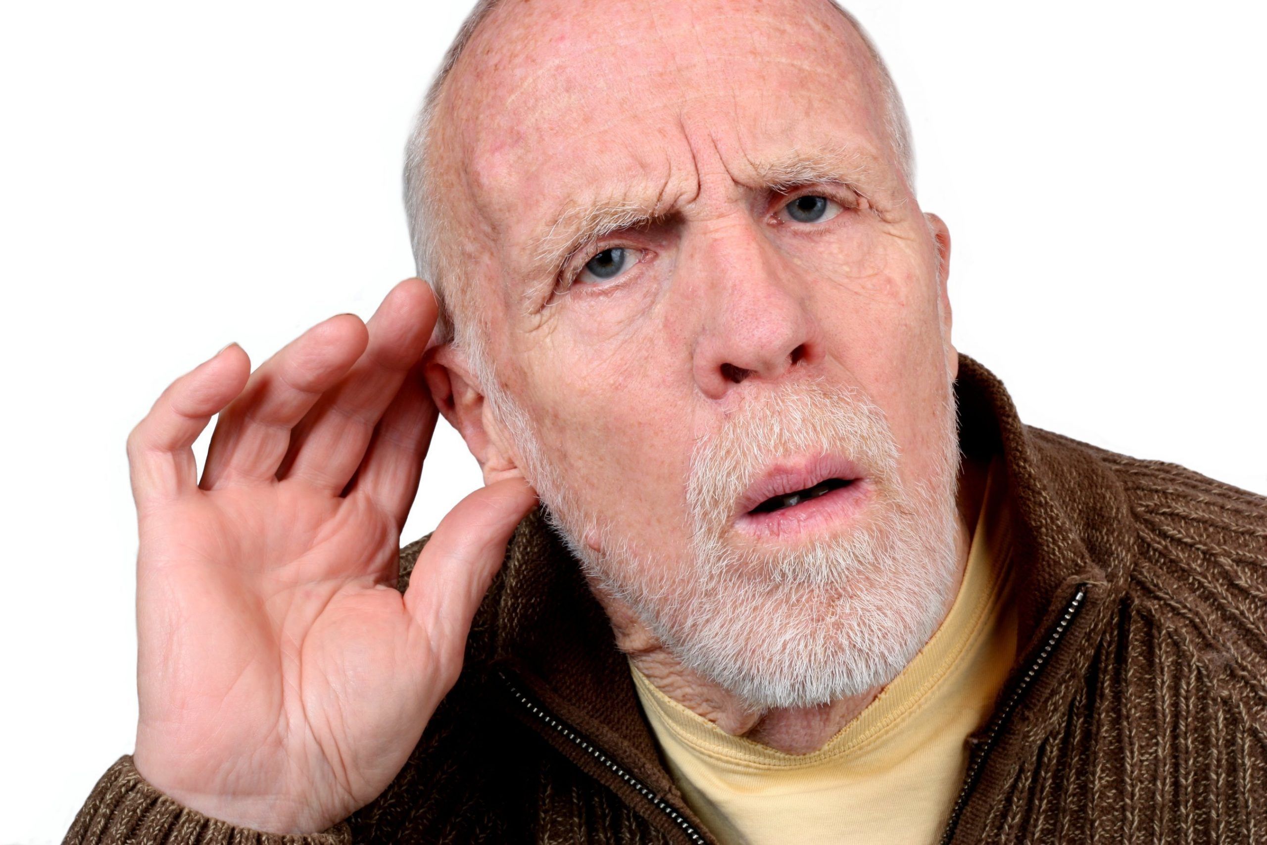 Плохо слышу шум. Глухой человек. Глухой дед. Человек не слышит. Глухой мужчина.