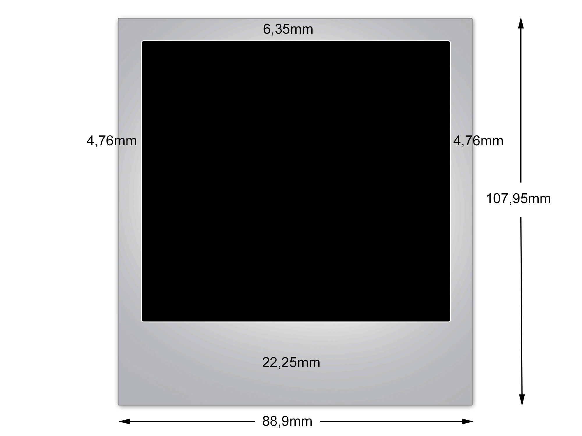 Размер фотокарточки полароид