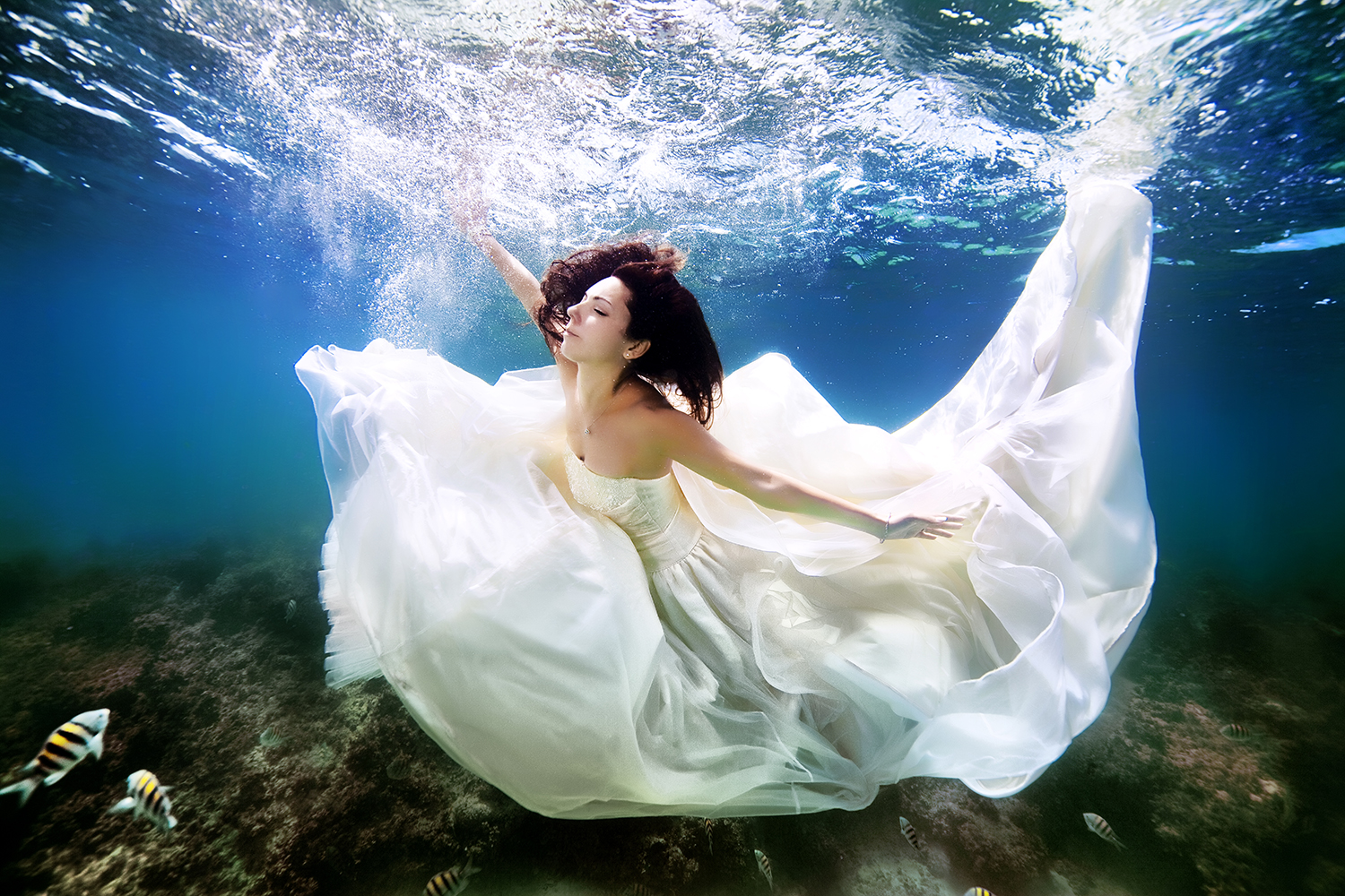 Девушка в воде красиво. Девушка в платье под водой. Фотосессия в воде в платье. Фотосессия под водой. Фотосессия под водой в платье.
