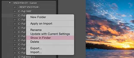 Где сохраняются пресеты в Lightroom